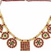 Fashionatelier Fashionatelier Traditional Necklace Set With Jumki Jewelry Sets