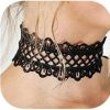 fxmimior Fxmimior Black Hollow Plain Scalloped Lace Chokers Necklaces Women Accessories Jewelry Sets