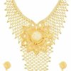 Efulgenz Efulgenz Indian Style Bollywood Fashion Gold Tone Wedding Bridal Pendant Locket Tassel Choker Collar Necklace Earrings Jewelry Set Gold Jewelry Sets