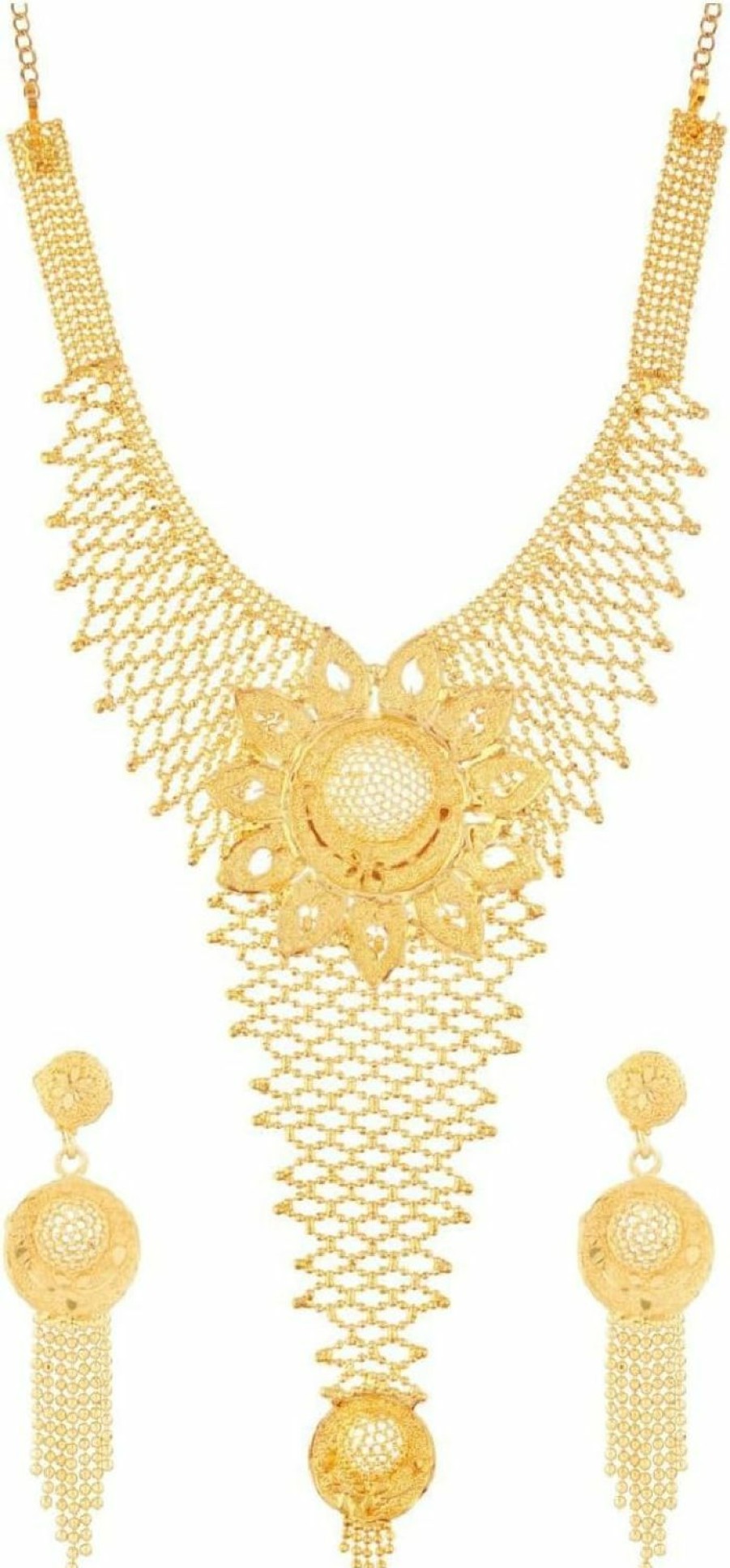 Efulgenz Efulgenz Indian Style Bollywood Fashion Gold Tone Wedding Bridal Pendant Locket Tassel Choker Collar Necklace Earrings Jewelry Set Gold Jewelry Sets