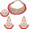 I Jewels I Jewels Traditional Kundan & White Pearl Choker Necklace Set For Women (K7075) Jewelry Sets