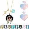 LAILPK Lailpk Ts Earrings And Necklace With 10Pcs Tattoo Stickers For Music Fans Girls Women Jewelry Sets