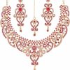 Touchstone Touchstone Indian Jewelry Set For Women Bollywood Gold Jewellery Wedding Outfits Necklace Sets Earrings Bridal Maang Tikka Fancy Costume Girls Big Desi Accessories Rhinestone In Gold Or Silver Tone Jewelry Sets