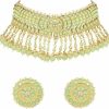 I Jewels I Jewels 18K Gold Plated Indian Wedding Bollywood Kundan & Pearl Studded Choker Necklace Jewellery Set For Women/Girls (K7210-1) Jewelry Sets