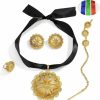 Sajayea Sajayea Ethiopian Jewelry For Women Set Gold Big Pendant Earrings Ring Headchain African Habesha Wedding Bride Gifts Jewelry Sets