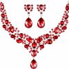 Hicarer Hicarer Bridal Teardrop Cluster Crystal Jewelry Set For Women Necklace Earrings Wedding Jewelry Sets