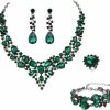 Molie Molie Bridal Austrian Crystal Necklace And Earrings Jewelry Set Gifts Fit With Wedding Dress Jewelry Sets