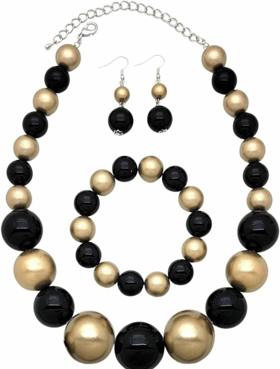 BA UNIQUE FASHION Ba Unique Fashion Women'S Chunky Large Simulated Pearl Statement Necklace, Bracelet, Earring Set Jewelry Sets