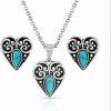 Montana Silversmiths Montana Silversmiths Turquoise Western Inspired Jewelry Set (Heart Of The West) Jewelry Sets