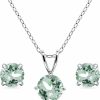 B. BRILLIANT Jewelry Sets For Women, Necklace And Earring Sets For Women, Birthstone Jewelry, Genuine Or Synthetic Gemstone, Round Solitaire, Pendant Necklace, Stud Earrings, Sterling Silver Jewelry Or Gold Flash Jewelry Sets