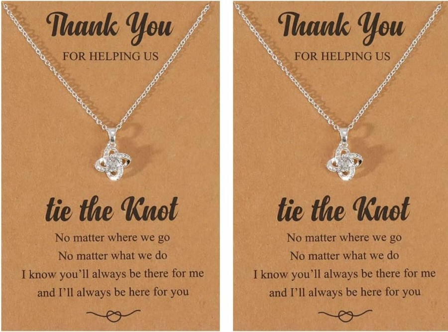 YANCHUN Yanchun 2/4/6Pcs Bridesmaid Gifts Love Knot Necklace For Women Bridesmaid Necklace From Bride Bridesmaid Jewelry Wedding Gifts Set Jewelry Sets