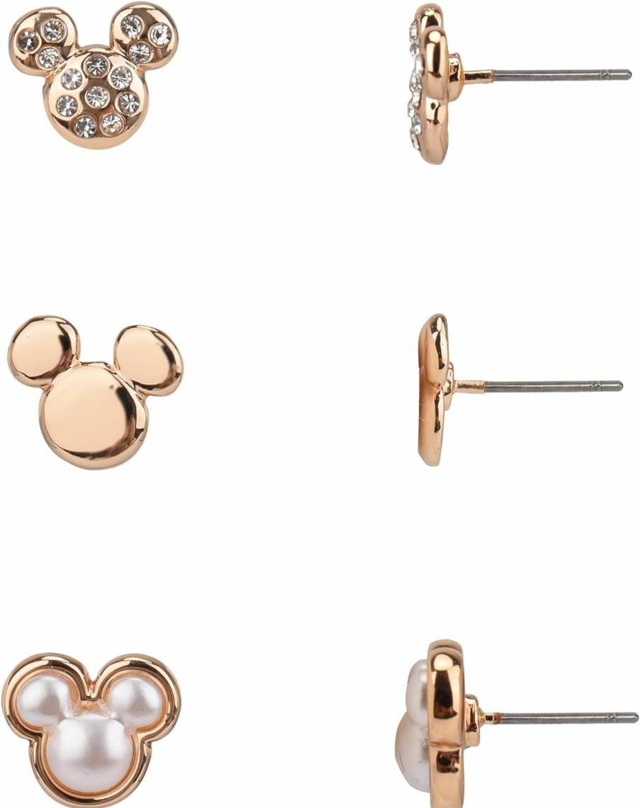 Disney Disney Mickey Mouse Trio Earring Set, Jewelry Gift Box, Gold Tone Enamel, 25" Drop, Post Closure Jewelry Sets