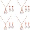 Amazon Dainty Bridesmaid Jewelry Set For Women Girls,1-4-6-8 Sets 14K Gold & Rose Gold & Silver Plated Pave Rhinestone With Crystal Necklace Earrings Set Gift For Wedding Engagement Anniversary Jewelry Sets