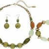 Bocar Bocar Chunky Wooden Beaded Collar Necklace Earrings Bracelet Handmade 3 Sets For Women Gift Jewelry Sets