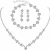 UDYLGOON Udylgoon Crystal Necklace Earrings Bracelet Jewelry Set Bride Bridesmaid Wedding Prom Party Jewelry Sets