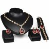 Horoper Women Jewelry Set, Rhinestones Pendant Decoration Plating Necklace Earrings Ring Bracelet For Women Decorate Jewelry Sets