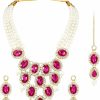 Aheli Aheli Gold Plated Kundan Jewelry Necklace With Earring Set For Women Jewelry Sets