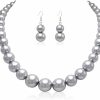 Cryshimmer Cryshimmer Pearl Choker Necklace For Women Faux Pearl Beads Strand Necklace Earring Set Costume Jewelry Jewelry Sets