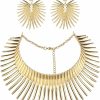 Jstyle Jstyle African Collar Choker Necklace Earrings Set For Women Gold Statement Tooth Shape Tribal African Jewelry A Jewelry Sets