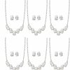 DHQH Dhqh Bridesmaid Necklace Earrings Set Gifts I Couldn'T Say I Do Without You Cubic Zirconia Leaf Pendant Necklace Bridesmaid Proposal Gift Set Of 4 6 Jewelry Sets