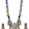 Siddhatva Siddhatva Ethnic Designer Traditional Indian Afghani Antique Silver Oxidized Bridesmaid Long Necklace Earrings Jewelry For Women Girls Jewelry Sets